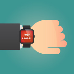 Sticker - Hand with a smart watch and    the text HOT PRICE