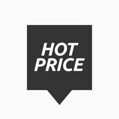 Sticker - Isolated tooltip with    the text HOT PRICE