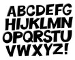 Comic black and white alphabet.  Vector set. Comic text. Comics book font.