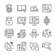 © antto - Online education line icon set. Included the icons as graduated, books, student, course, school and more.