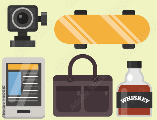 Vintage styled design hipster icons vector signs and symbols templates gadget...