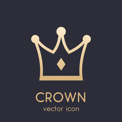 Poster - crown icon, vector logo