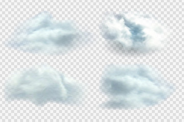 Wall Mural - Vector realistic isolated cloud on the transparent background.