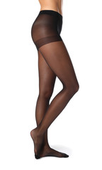 Poster - Legs of beautiful young woman in black tights on white background