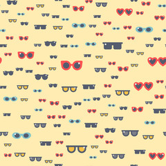 Poster - Fashion sunglasses accessory eyeglasses vector illustration seamless pattern