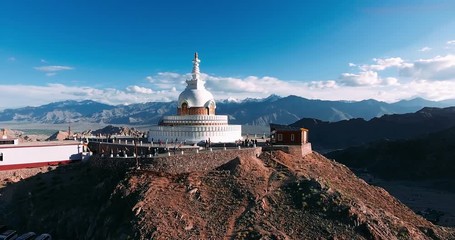 Wall Mural - Shanti Stupa is a Buddhist white-domed stupa (chorten) on a hilltop in Chanspa, Leh district, Ladakh.