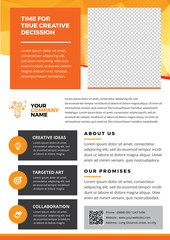 Wall Mural - Orange Phamphlet or Flyer in A4 Size | Perfect for professional, creative, coorporate, agency, company promotion