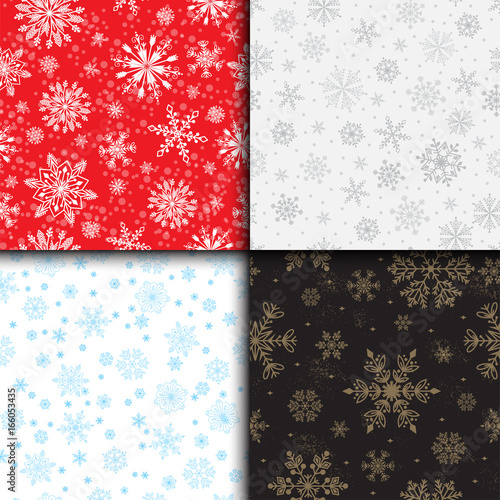 Snowflake vector seamless pattern weather traditional winter december wrappin...