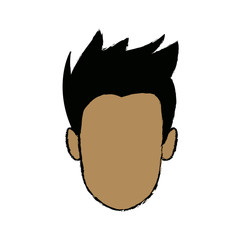 Poster - young man face cartoon profile people image