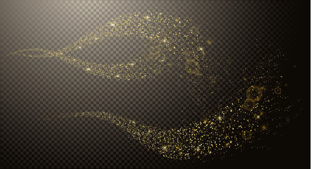 Gold glitter effect. Vector, separated elements