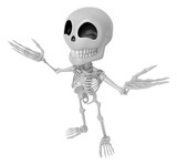 Fototapeta  - 3D Skeleton Mascot has been welcomed with both hands. 3D Skull Character Design Series.