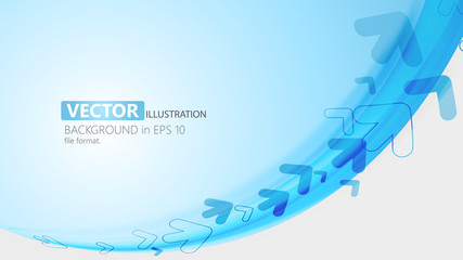 Wall Mural - abstract blue wave background with round labels - vector design
