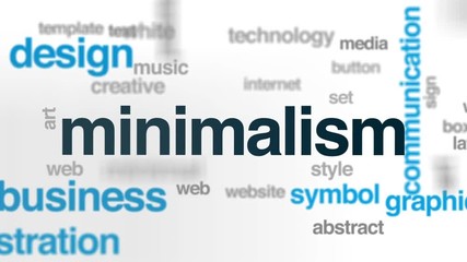 Wall Mural - minimalism animated word cloud, text design animation.