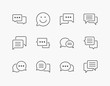 Simple Set of Speech Bubble Thin Line Icons. Editable Stroke. 64x64 Pixel Perfect.