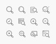 Simple Set of Magnify Glass Thin Line Icons. Editable Stroke. 64x64 Pixel Perfect.