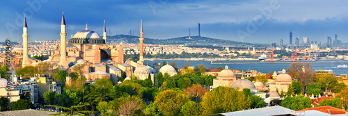 Fotomural Hagia Sophia museum (Ayasofya Muzesi) in Istanbul, Turkey