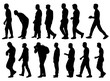 © zolotons - collection of silhouettes of men go sideways