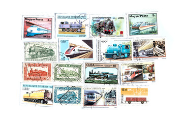  A set of postage stamps printed from different countries.