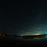 Fototapeta Kosmos - starry night at the pond