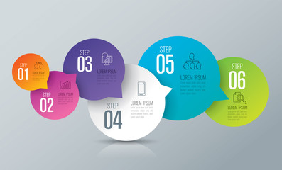 Poster - Infographics design vector and business icons with 6 options.