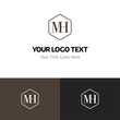 MH logo template. Logo branding for your new corporate company. File can be use vector eps and image jpg formats