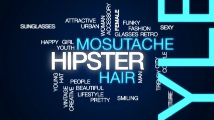 Wall Mural - Hipster animated word cloud, text design animation.