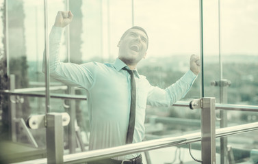 Canvas Print - Businessman during break