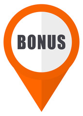 Fototapete - Bonus orange pointer vector icon in eps 10 isolated on white background.