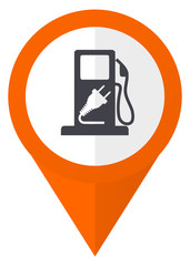 Aufkleber - Fuel orange pointer vector icon in eps 10 isolated on white background.
