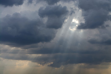 black cloud rainstorm in the vast sky