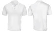 Vector illustration of blank white polo t-shirt template,  front and back design isolated on white