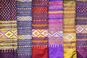 shade tone colors ornaments patterns of thai silk textiles