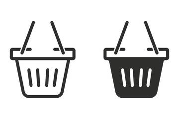 Wall Mural - Shopping basket vector icon.