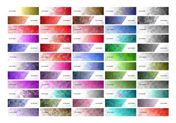 Wall Mural - A set design of abstract modern vector bright horizontal web banner colorful with shiny polygonal background illustration