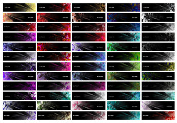 Wall Mural - A set design of abstract modern vector bright horizontal web banner colorful with shiny polygonal background illustration