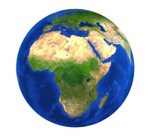 Earth Globe Africa View Isolated
