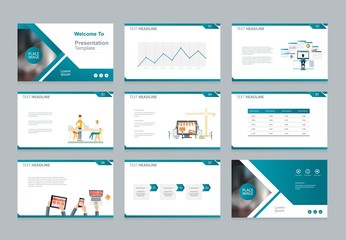 Sticker -  layout design template for business presentation , brochure page , and annual report page  with  cover background design and infographic elements template