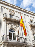 Fototapeta  - Spanish Flag in Cartegena
