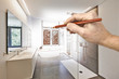 © pbombaert - Drawing renovation of a Luxury modern bathroom