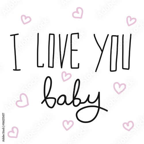 I Love You Baby Word Handwriting And Heart Vector Illustration Stock Vector Adobe Stock I Love You Baby Word Handwriting And Heart Vector Illustration Stock Vector Adobe Stock