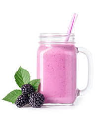 Canvas Print - blackberry smoothie in mason jar