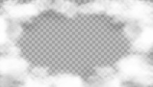 Realistic Cloud Frame On Transparent Background
