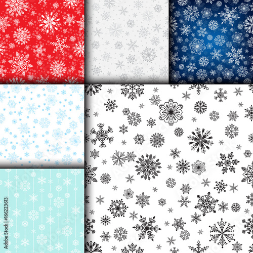 Snowflake vector seamless pattern weather traditional winter december wrappin...