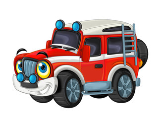 Wall Mural - cartoon funny looking off road truck / vehicle 