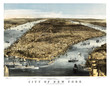 New York old aerial view. By Charles Parsons. Publ. N. Currier, New York, 1856
