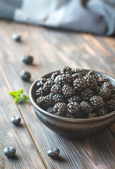 Poster - Bowl of fresh blackberries