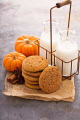 Wall Mural - Fall cookies with milk