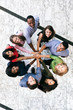 © seanlockephotography - Workspace: Team Of Diverse Workers Put Hands Together