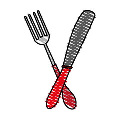 Wall Mural - fork and knife utensil kitchen