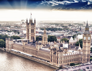 Wall Mural - Aerial view of Westminster, London